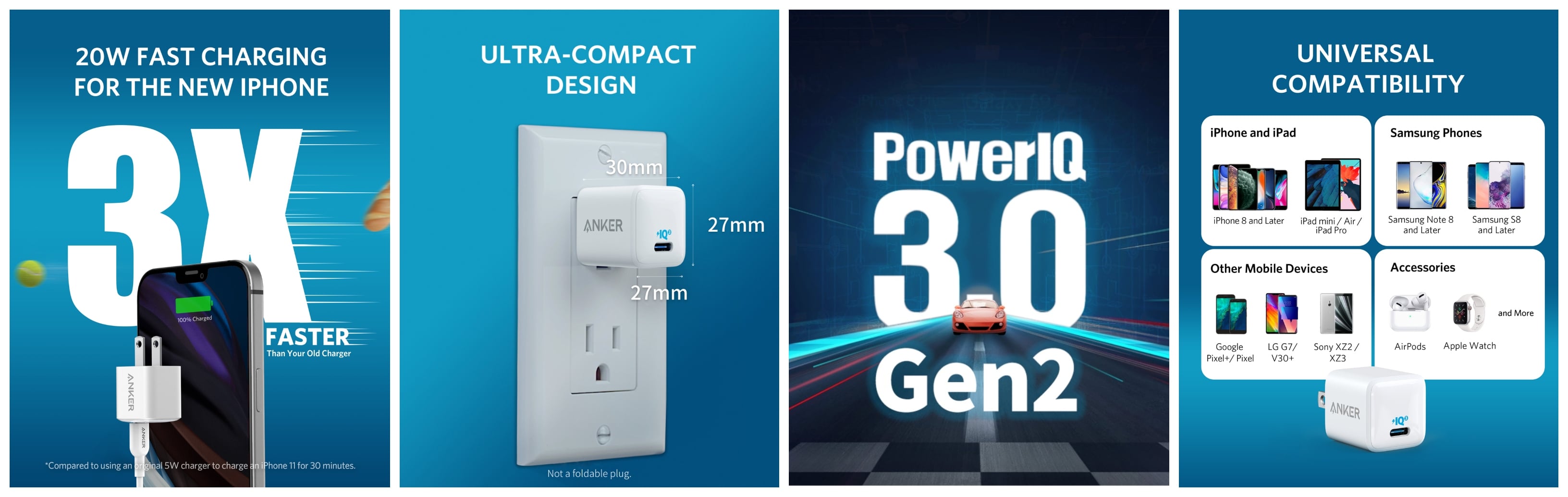 auコラボ第11弾！超小型急速充電器「Anker PowerPort III Nano 20W